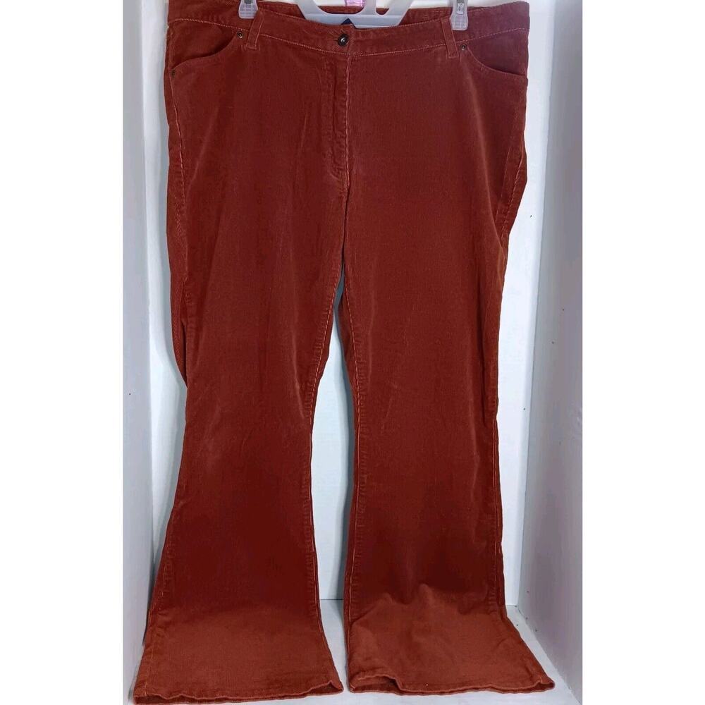 Denim 24/7 Women's Corduroy Bootcut Jeans Burnt Orange Size 16W